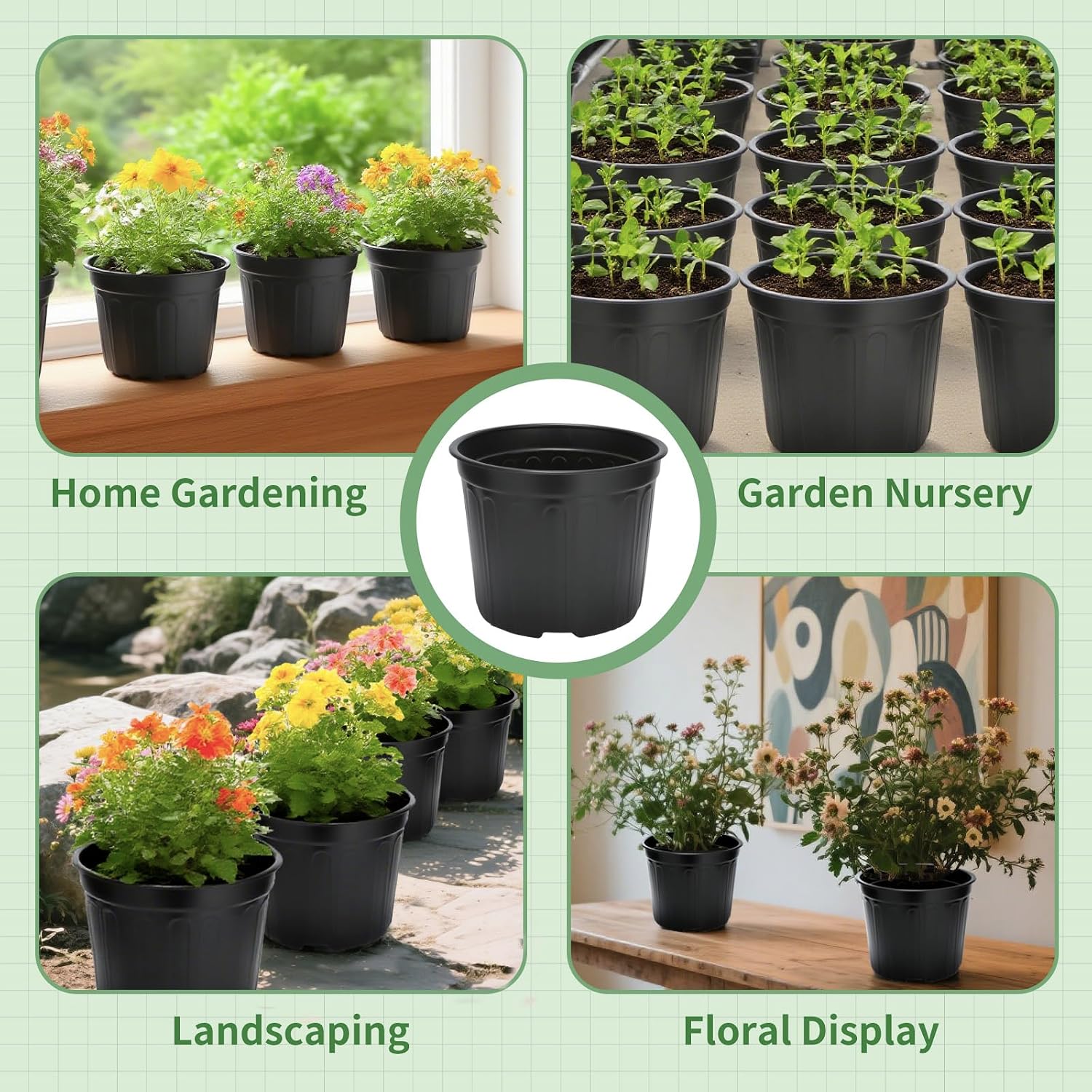 Thumbnail 6 de SLMKHHU 3-Gallon Nursery Pots, 40-Pack, 10.4-Inch with Drainage Holes
