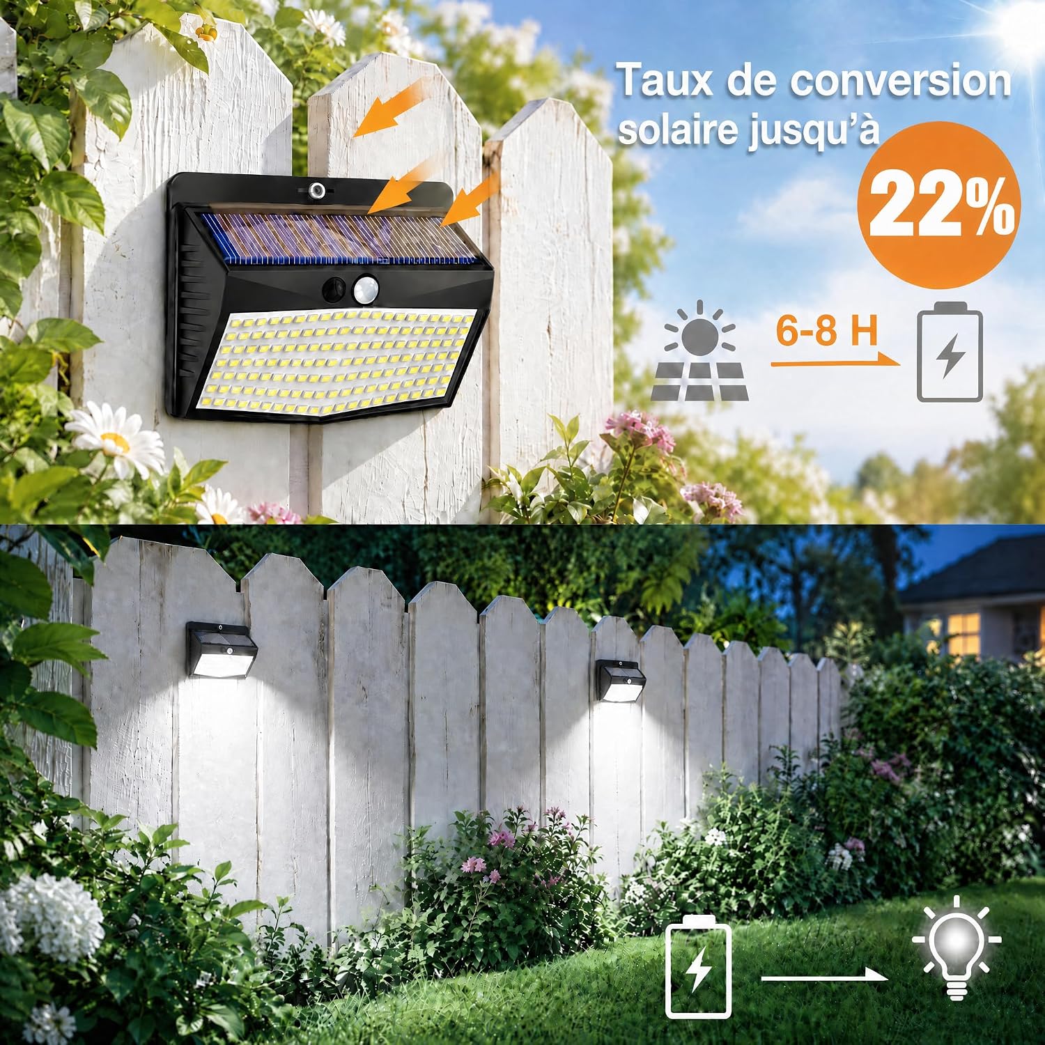Detalle de Peasur Lampe Solaire Extérieur, 3 modes, ⚡