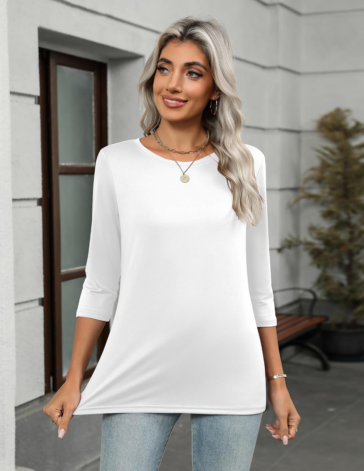 Detalle 1 de Zeagoo Women's Tunic Top, 3/4-Sleeve