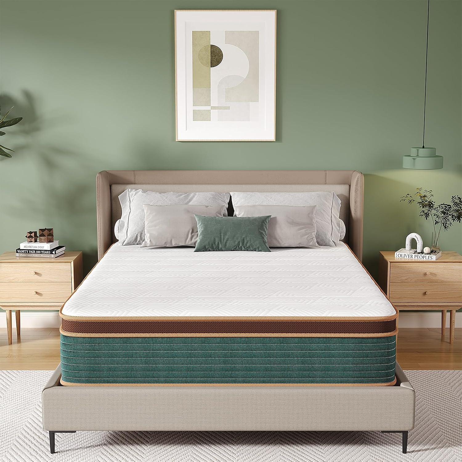 Detalle de Naiveer Twin 10-Inch Hybrid Mattress with Memory Foam and Pocket Springs