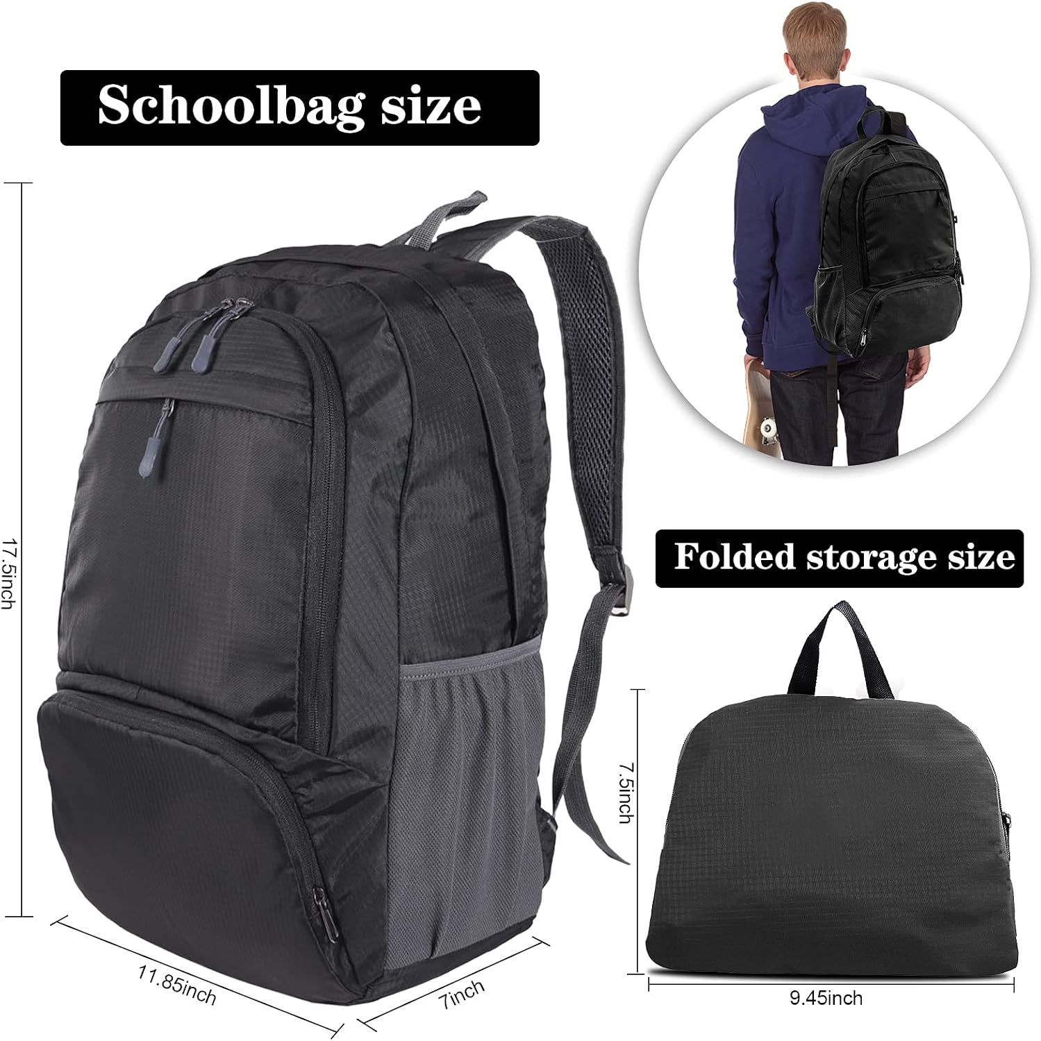 Detalle 2 de Dewellyoo Lightweight Foldable Rucksack 20L