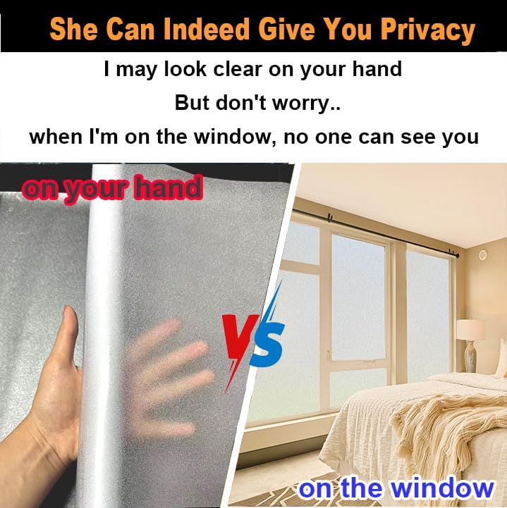 Thumbnail 6 de Frosted Glass Window Privacy Film 23.6"x77" ๐ช