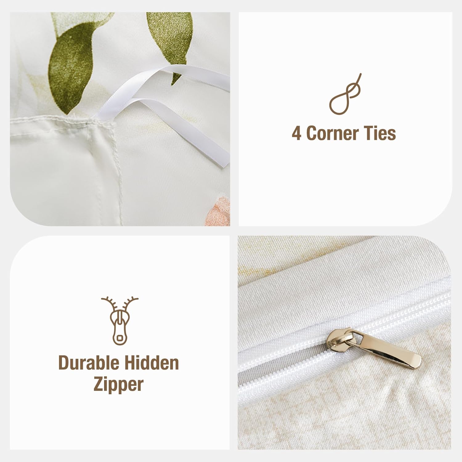 Thumbnail 5 de Lekesky King Size Duvet Cover Set with Botanical Print