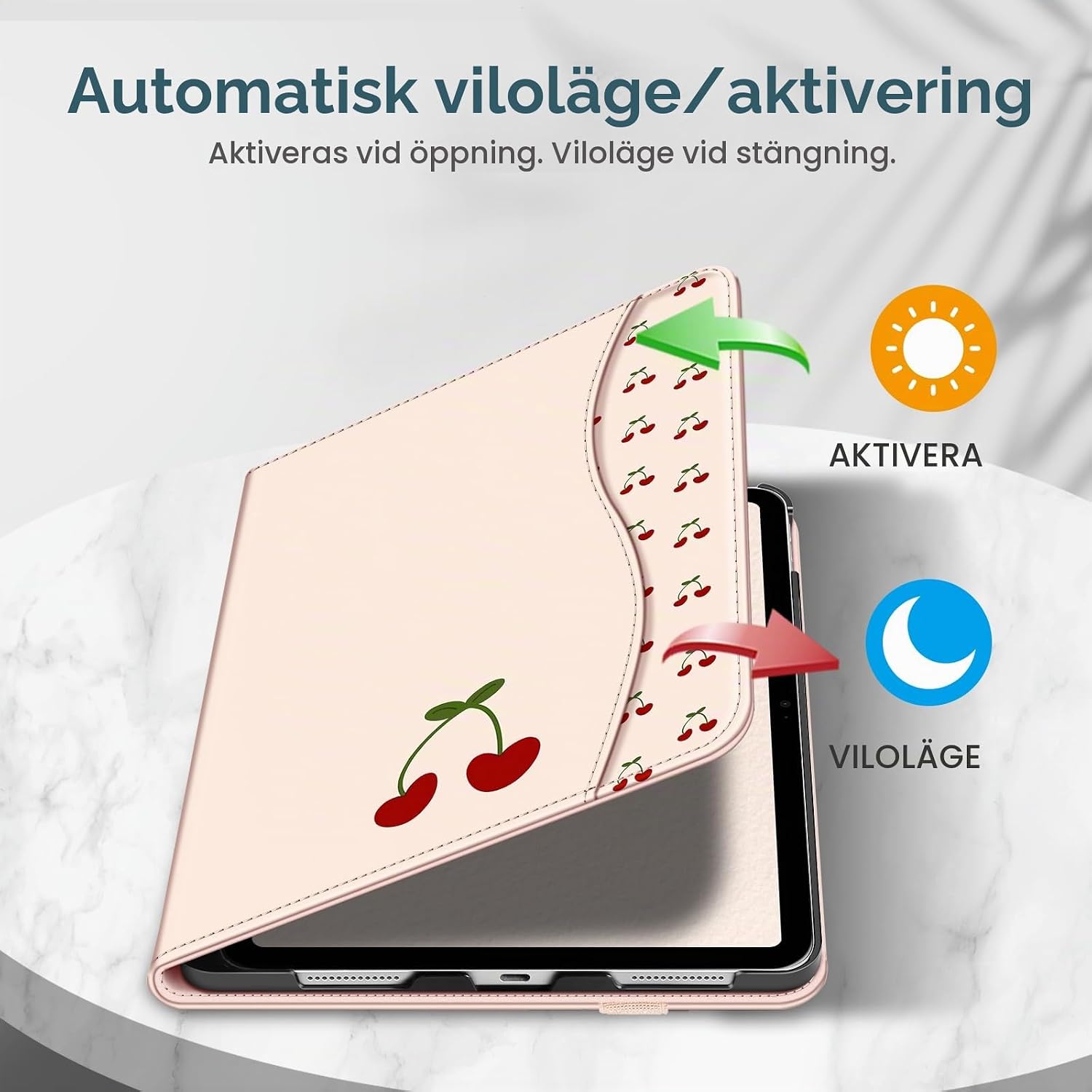 Detalle de FINTIE fodral för iPad 10:e generationen med ställ, pennhållare och kortficka