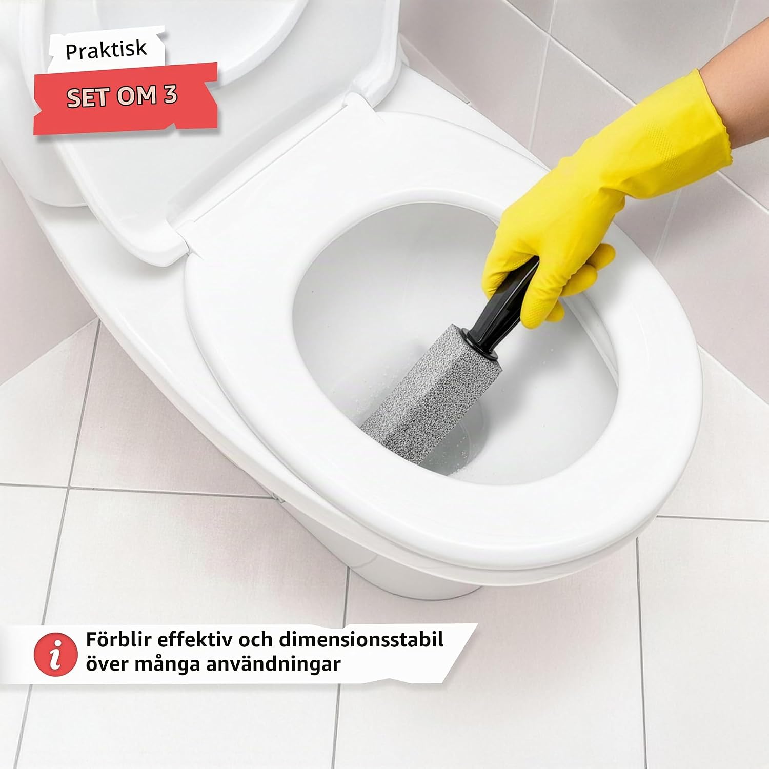 Detalle 1 de SPRINGER ZX6000 pimpstensset för WC och badrum, naturlig sten, 3-pack