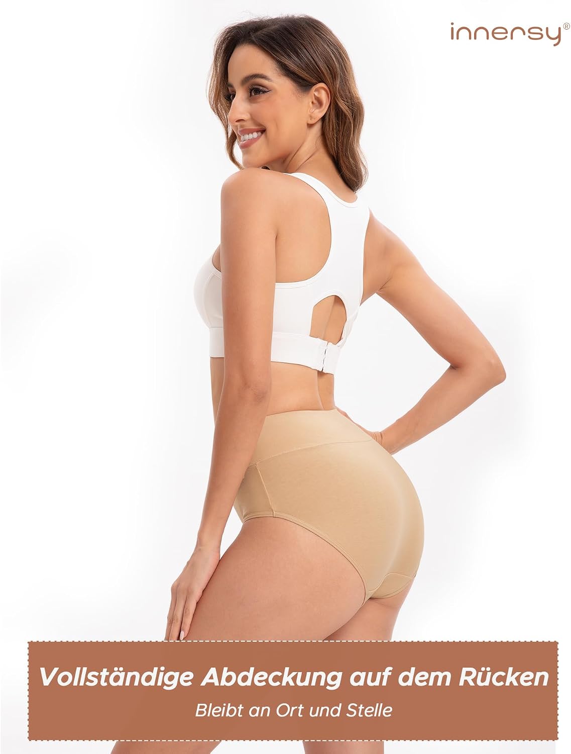 Thumbnail 2 de INNERSY Damen Unterhosen Baumwolle Stretch High Waist 5er Pack