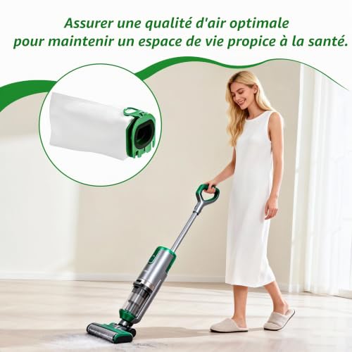 Thumbnail 5 de Nuangoo Lot de 14 Sacs Aspirateur pour Vorwerk Kobold VB100 FP100 – avec 2 filtres moteur et 1 brosse de nettoyage