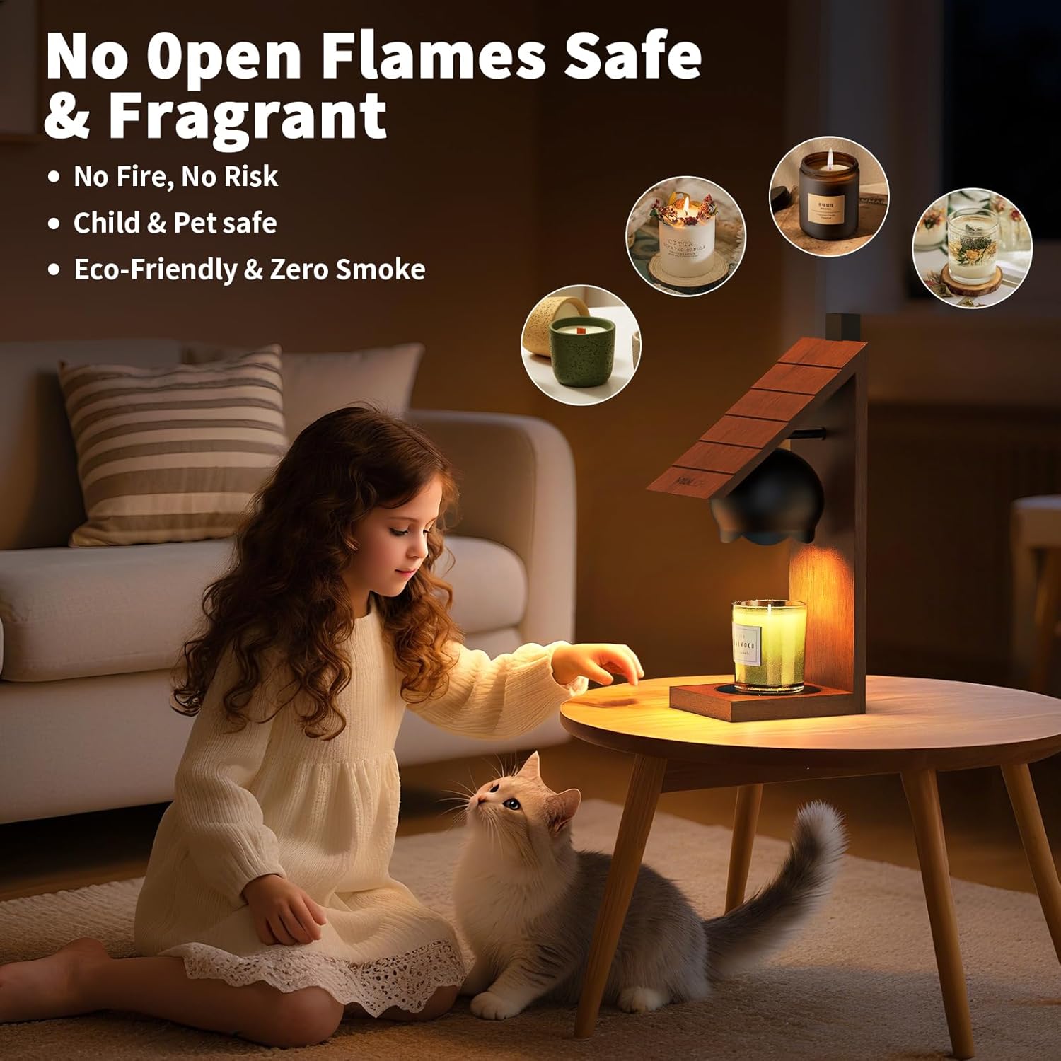 Thumbnail 4 de Wooden Candle Warmer Lamp – Rustic Cabin-Shaped Wax Melter (Wall-Mount, Flameless)