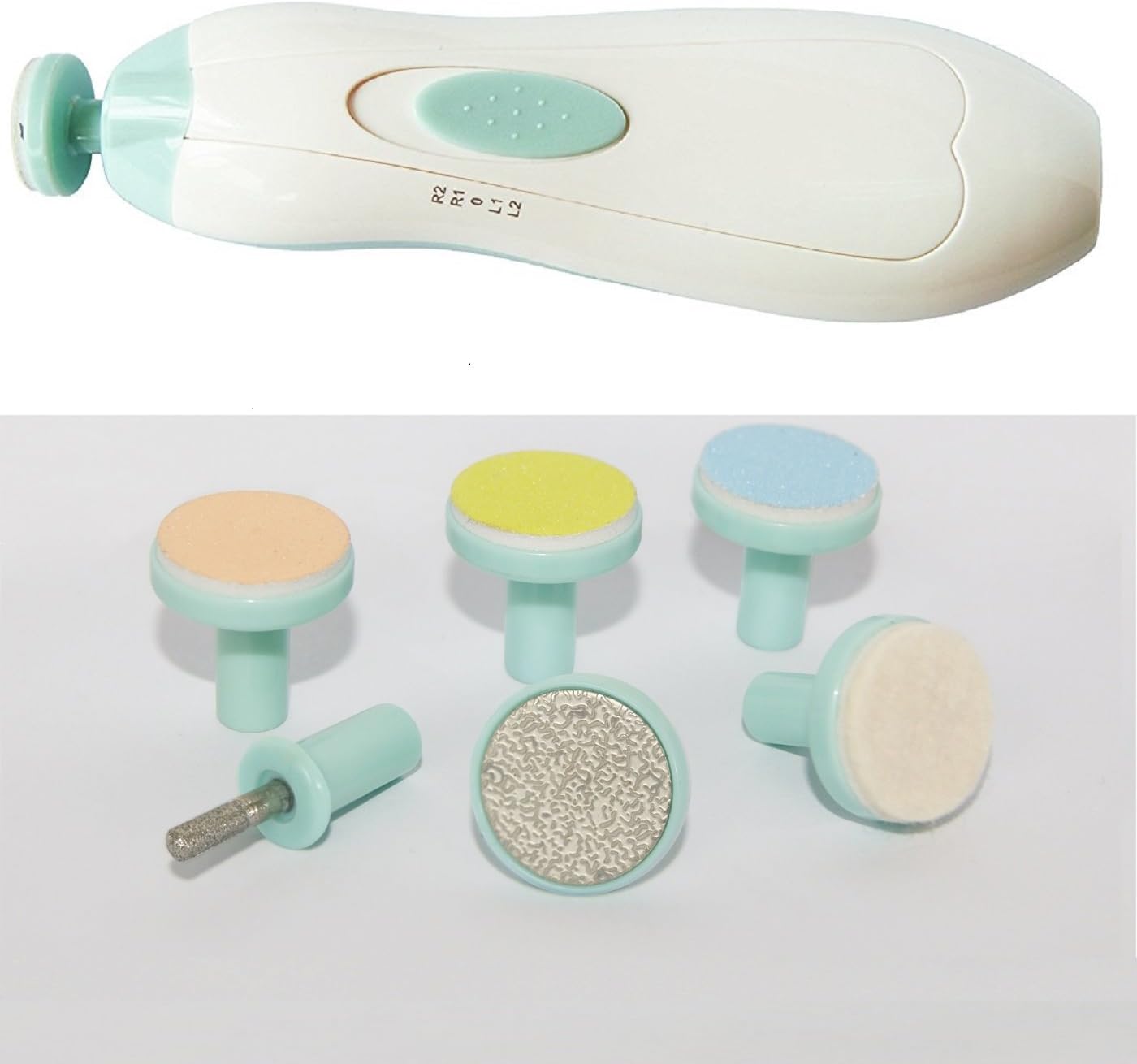 Detalle de Baby Nail File Electric Trimmer by Jaybva: 7-in-1 Safe Nail Care Kit for Newborns and Toddlers
