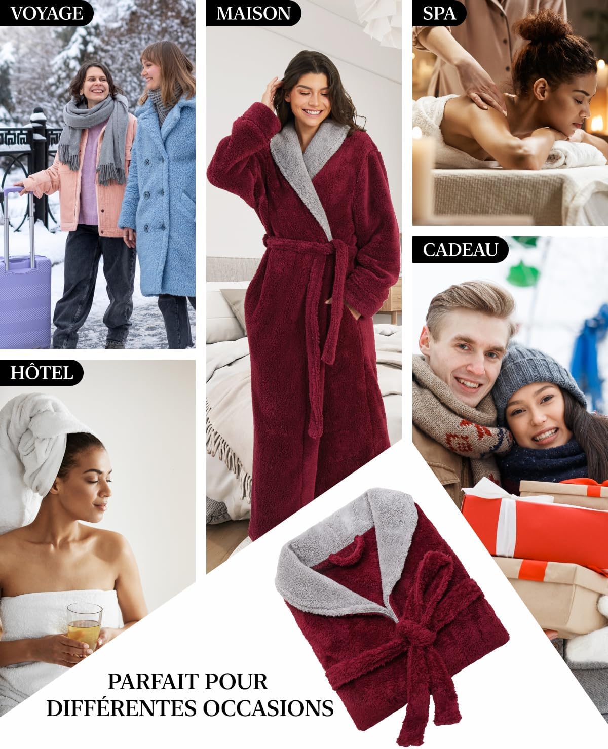 Thumbnail 4 de ZFSOCK Robe de Chambre Femme Polaire
