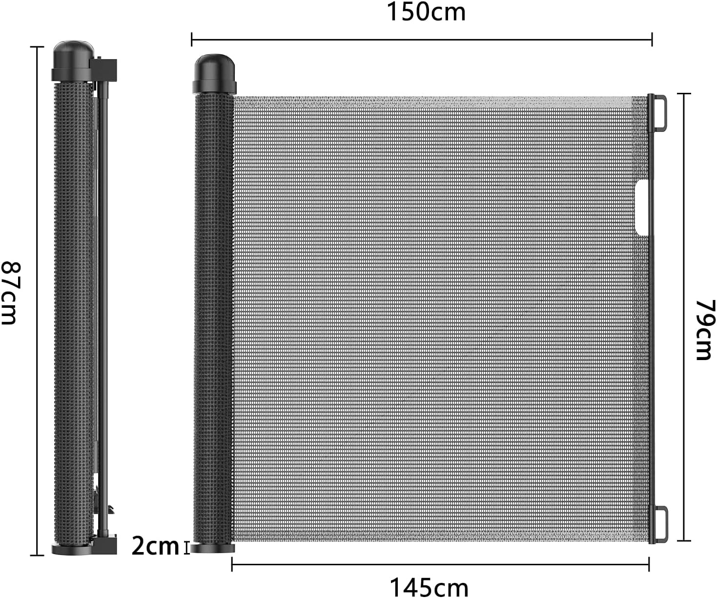 Detalle 2 de TATIVALO XY-(HAG1246B) uittrekbaar traphek, zwart, tot 150 cm