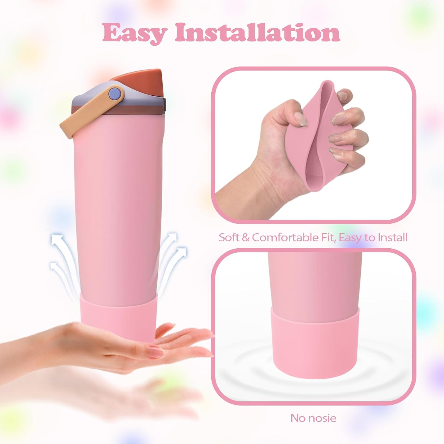 Detalle 2 de Kaitiaki OWSB1201 Silicone Boot for Owala Bottles, Kickflip Pink