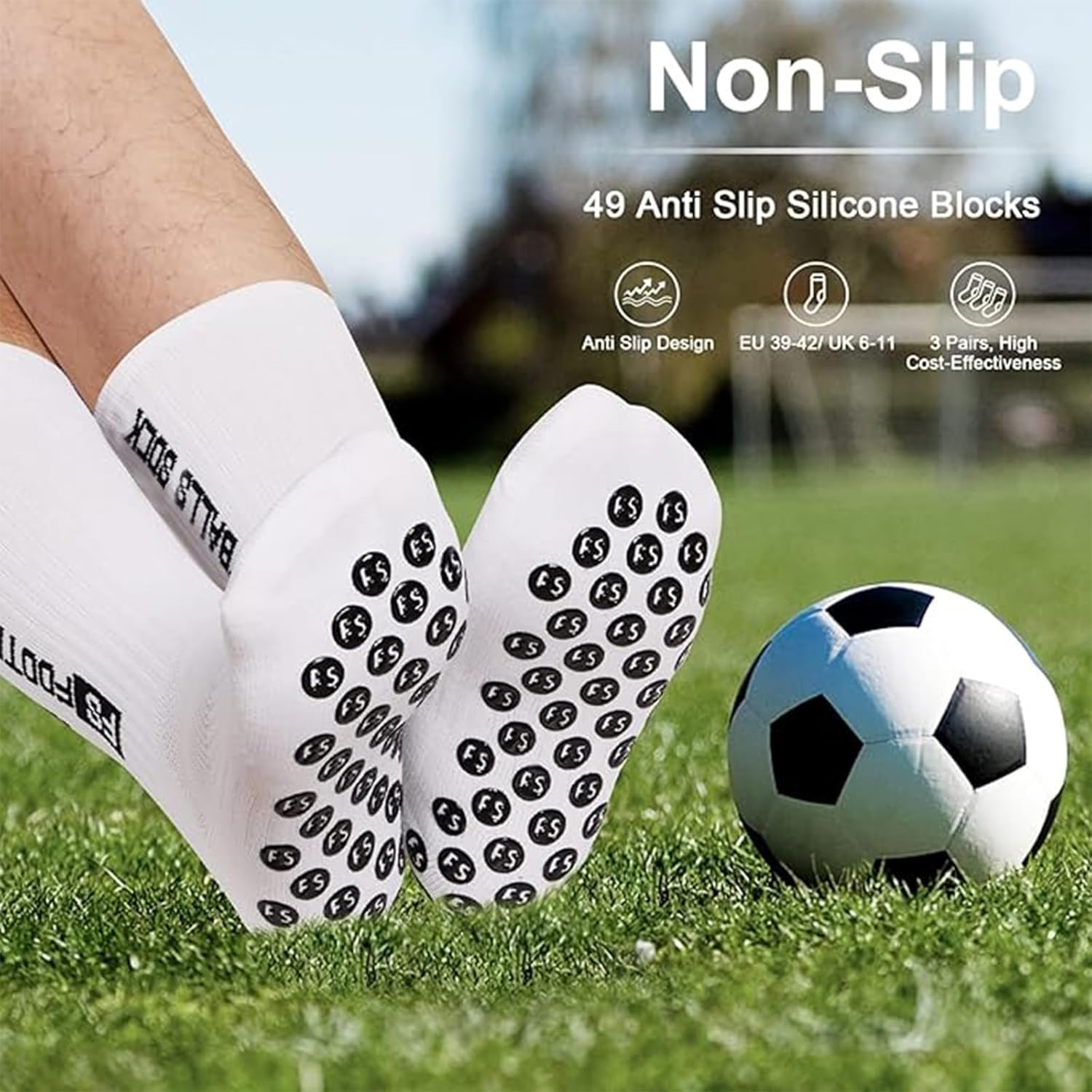 Thumbnail 3 de AVABEST Fußballsocken Herren 2 Paar Grip