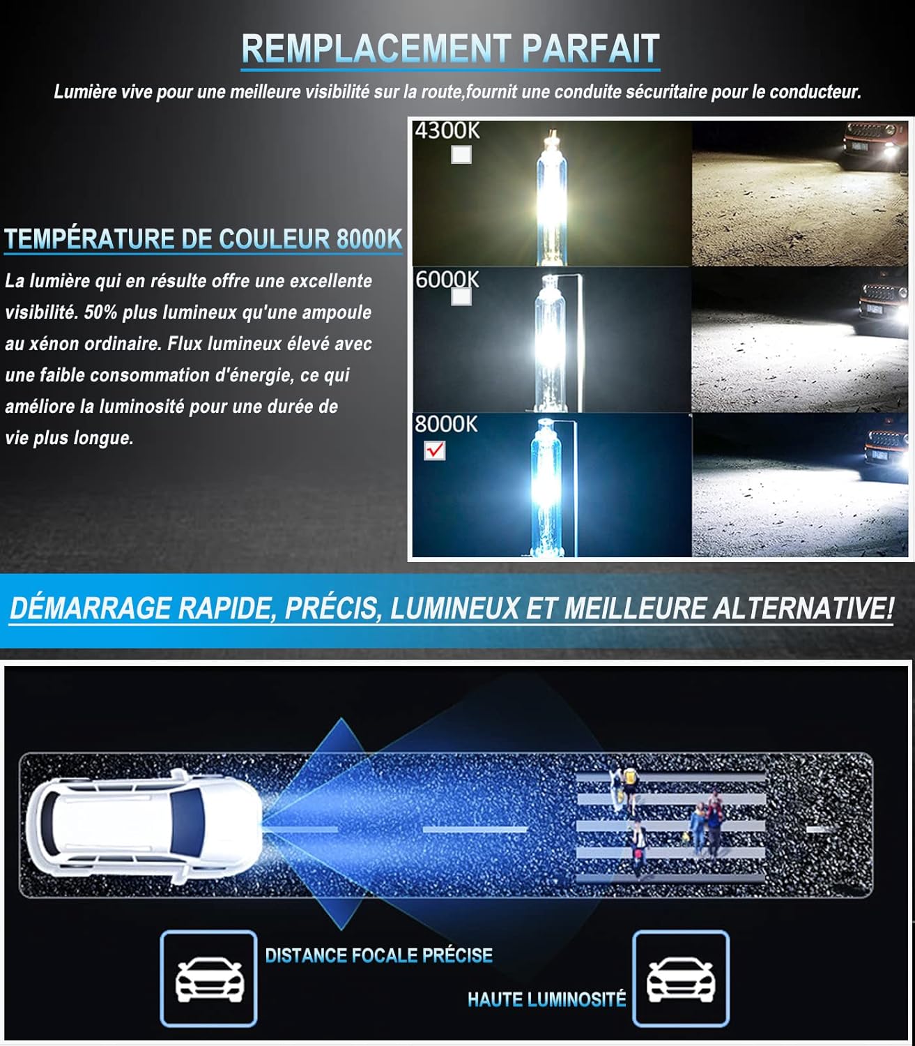 Thumbnail 2 de XELORD D1S 8000K Xenon 35W (12V) lampadina HID, confezione da 2