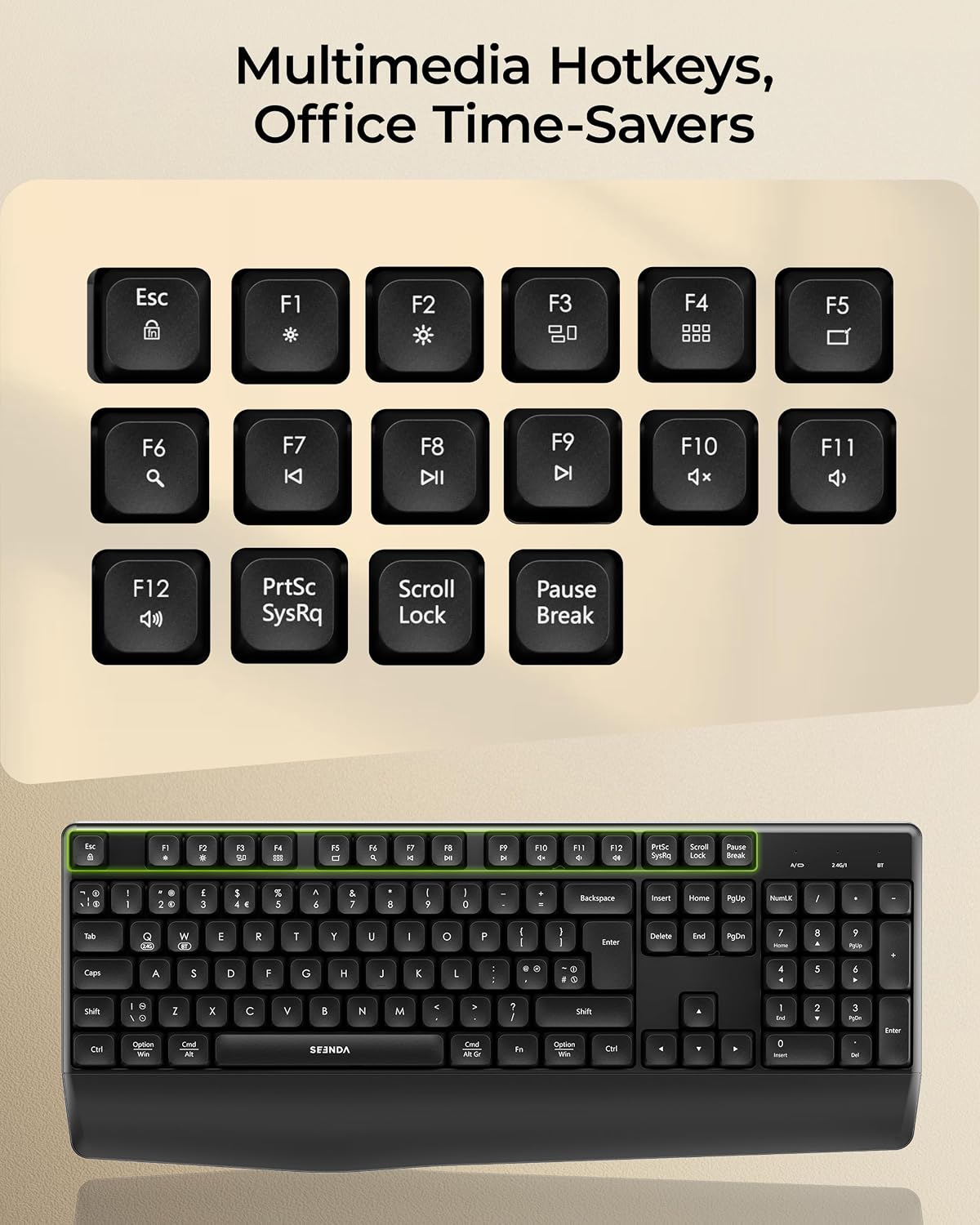 Thumbnail 6 de seenda COE200 Wireless Keyboard and Mouse 2400 DPI