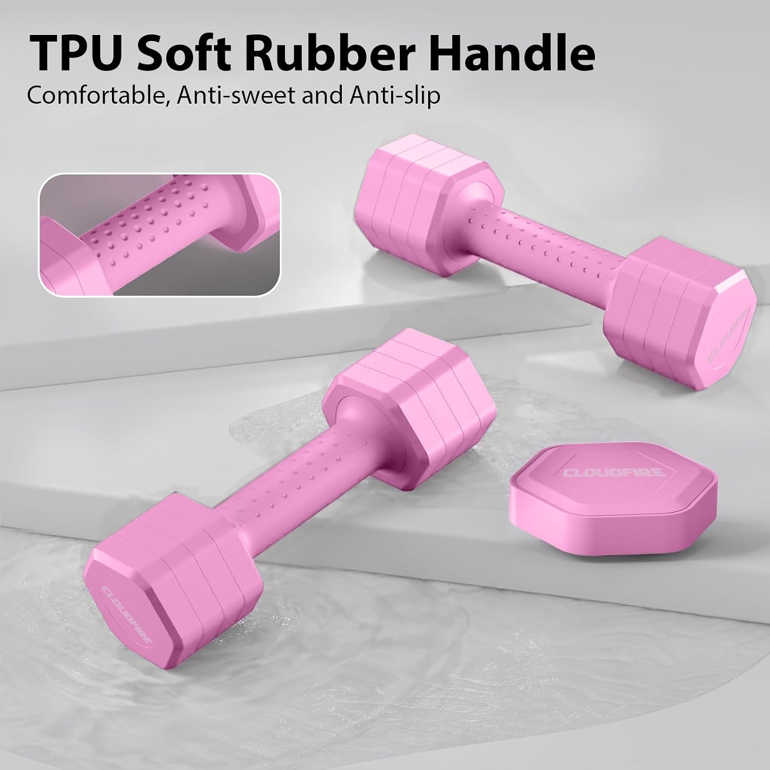 Thumbnail 3 de Adjustable Dumbbell Set 5 lb hand weights 🏋