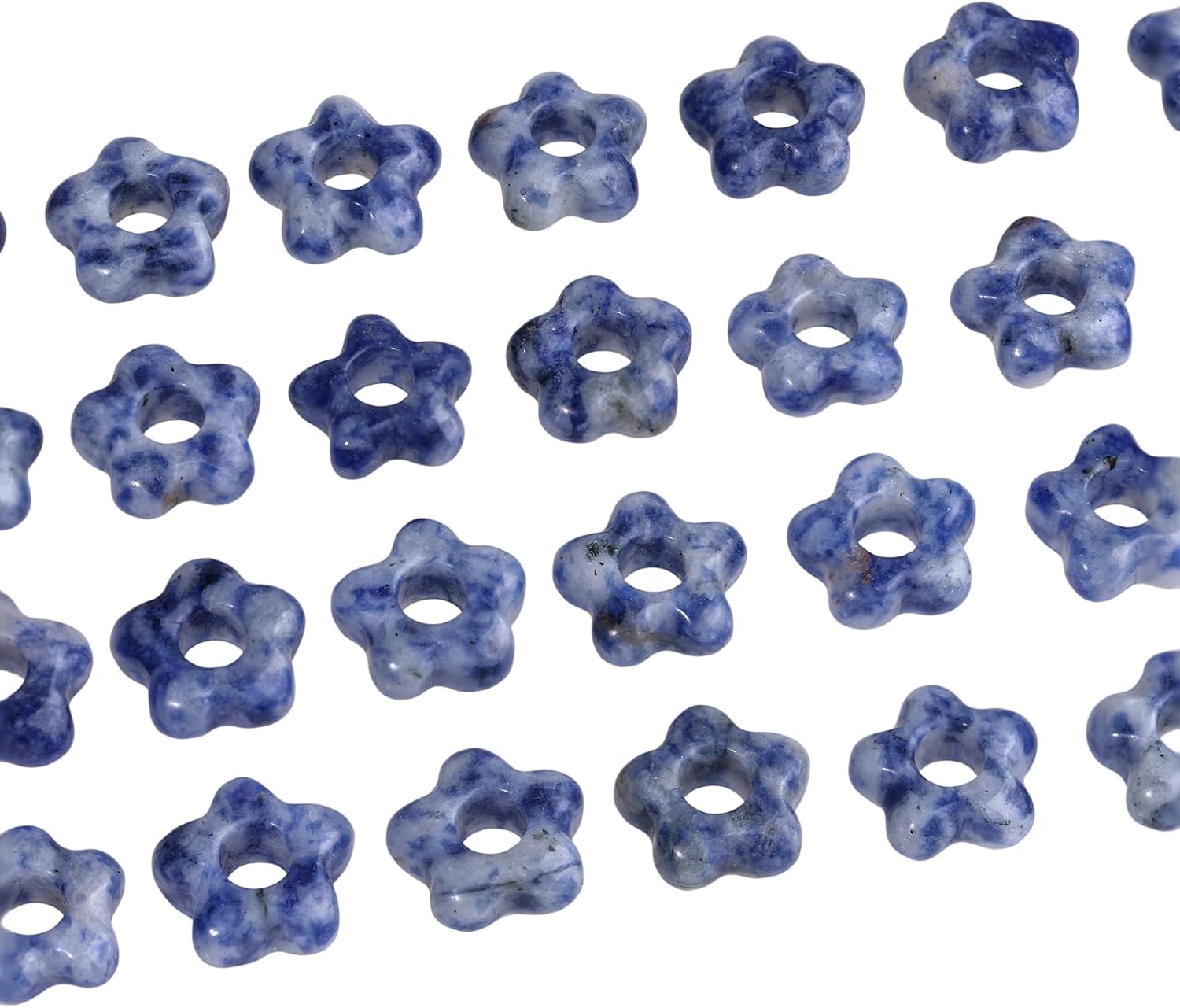 Detalle 2 de mookaitedecor GDSTSU041904 Sodalite Flower Beads, 5mm Hole, 10-Pack