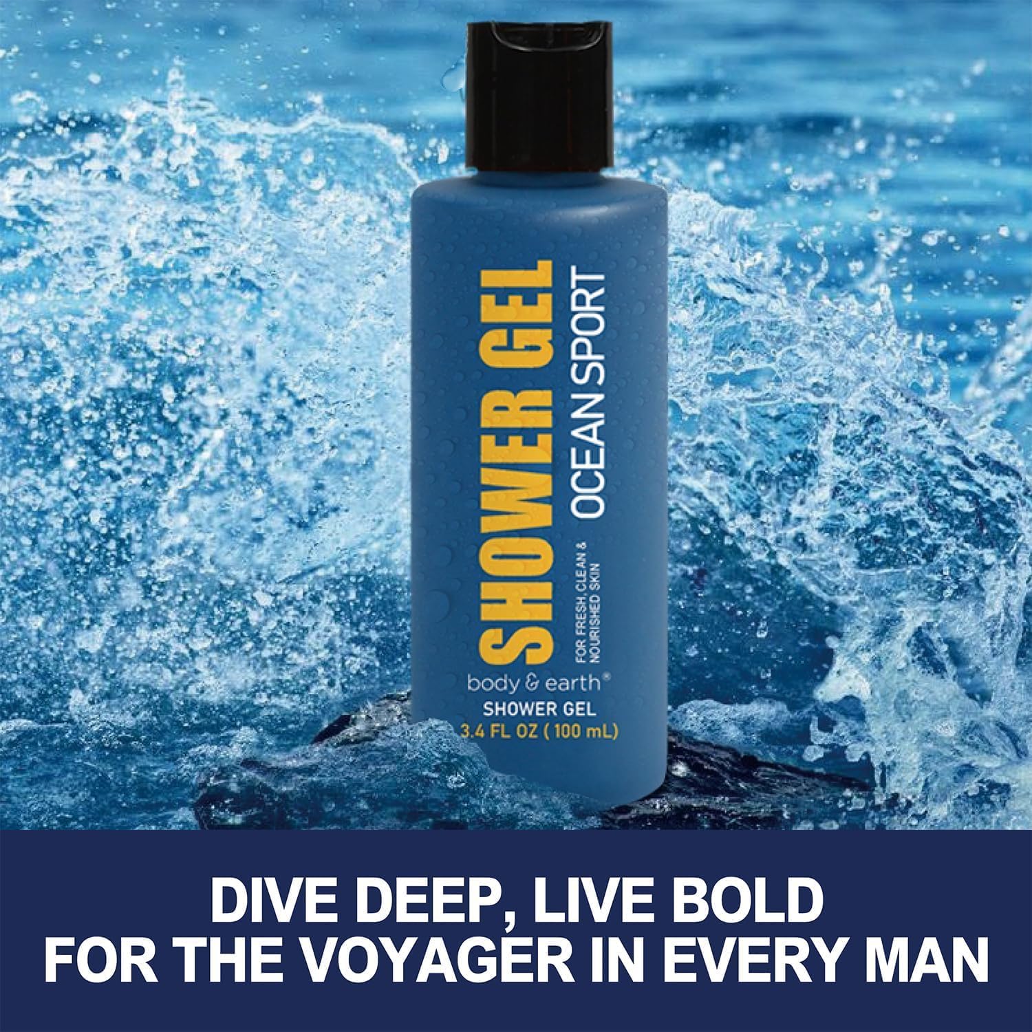 Detalle de BODY & EARTH Men's Bath & Body Gift Set, 3-Piece Ocean Scent