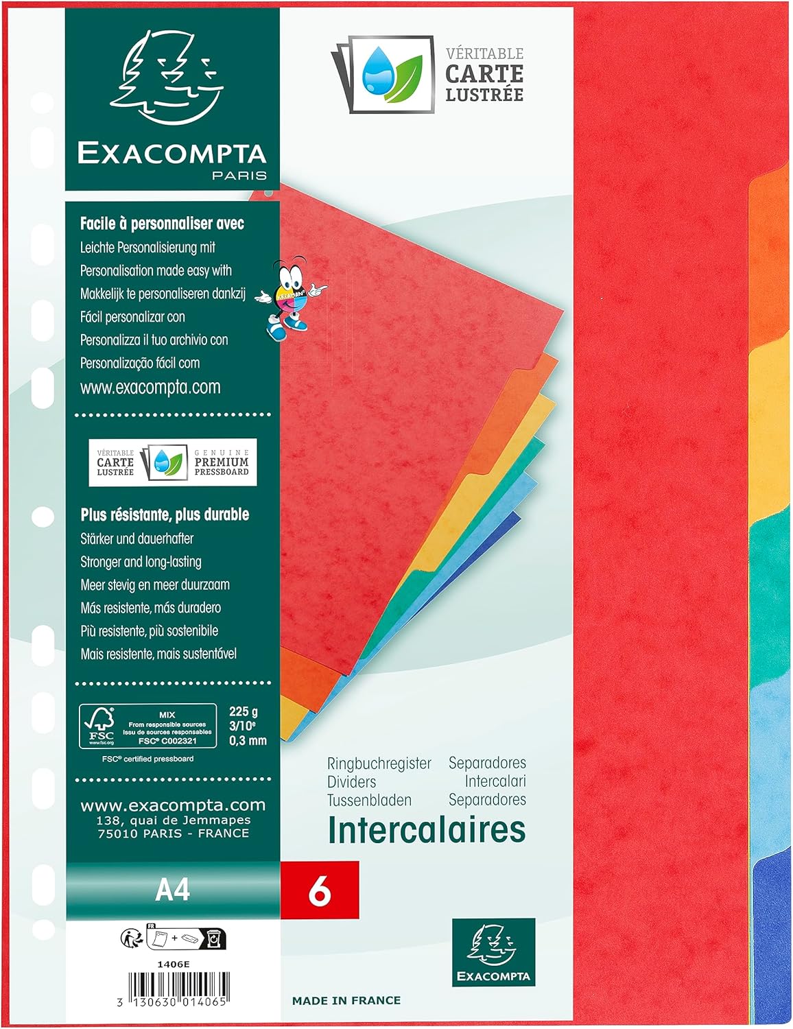 Thumbnail 6 de Exacompta 1410E Premium-Register für DIN A4: 10-teiliges Colorspan-Karton-Register mit Indexseite