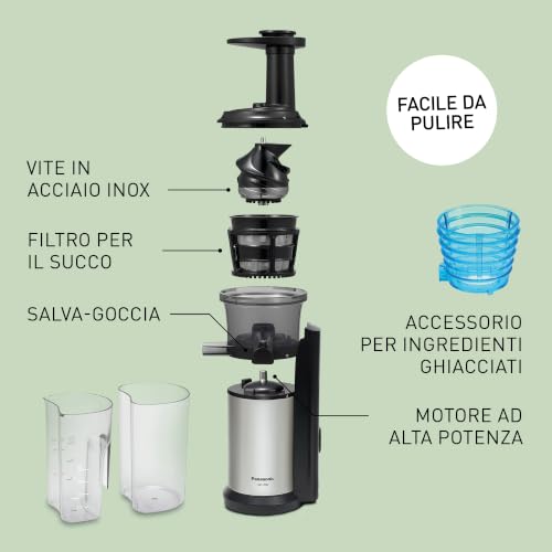 Thumbnail 2 de Panasonic MJ-L500 Slow Juicer: estrazione a bassa velocità in acciaio, design salva-spazio