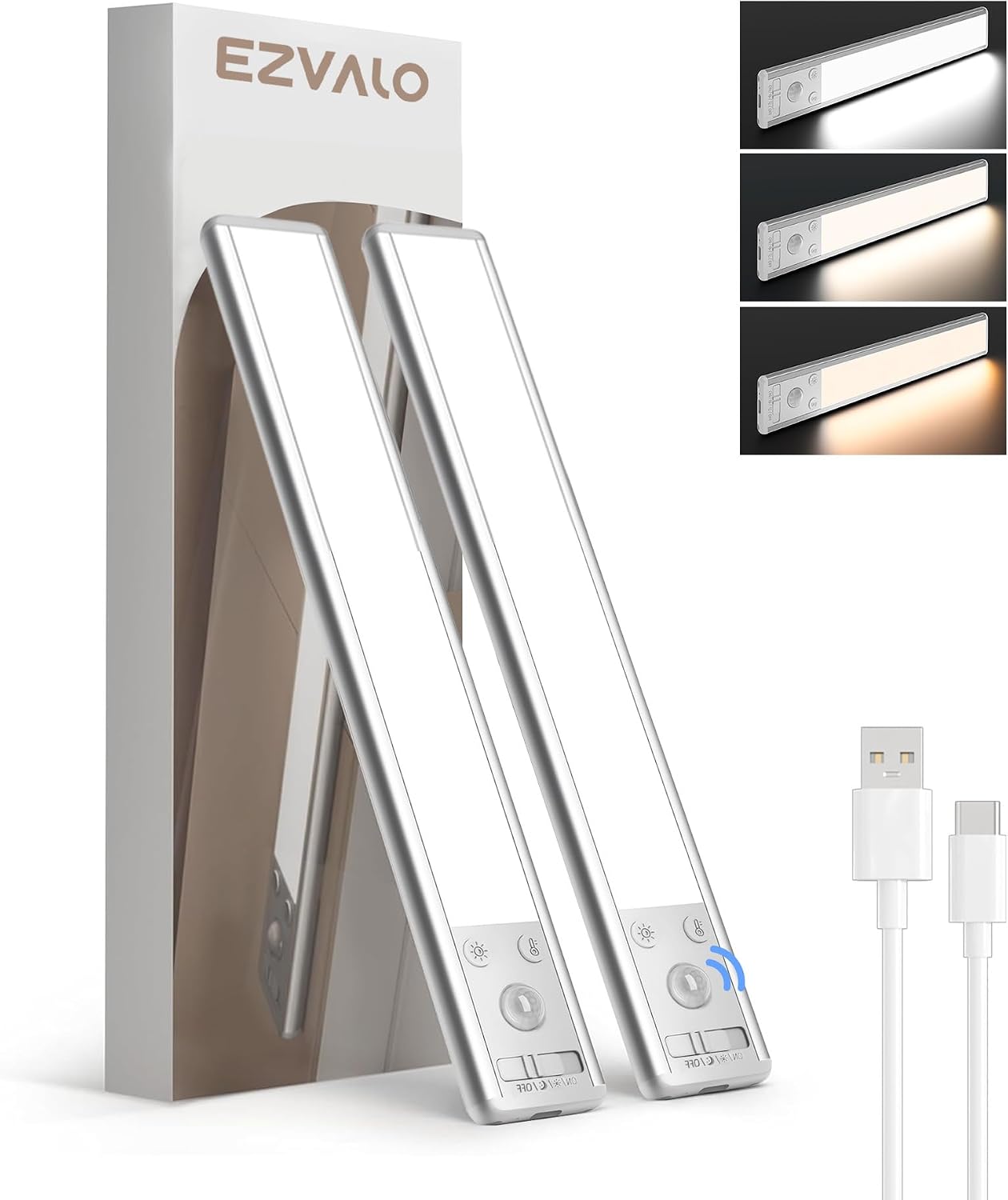 Detalle de EZVALO Under Cabinet Kitchen Lights 1600mAh