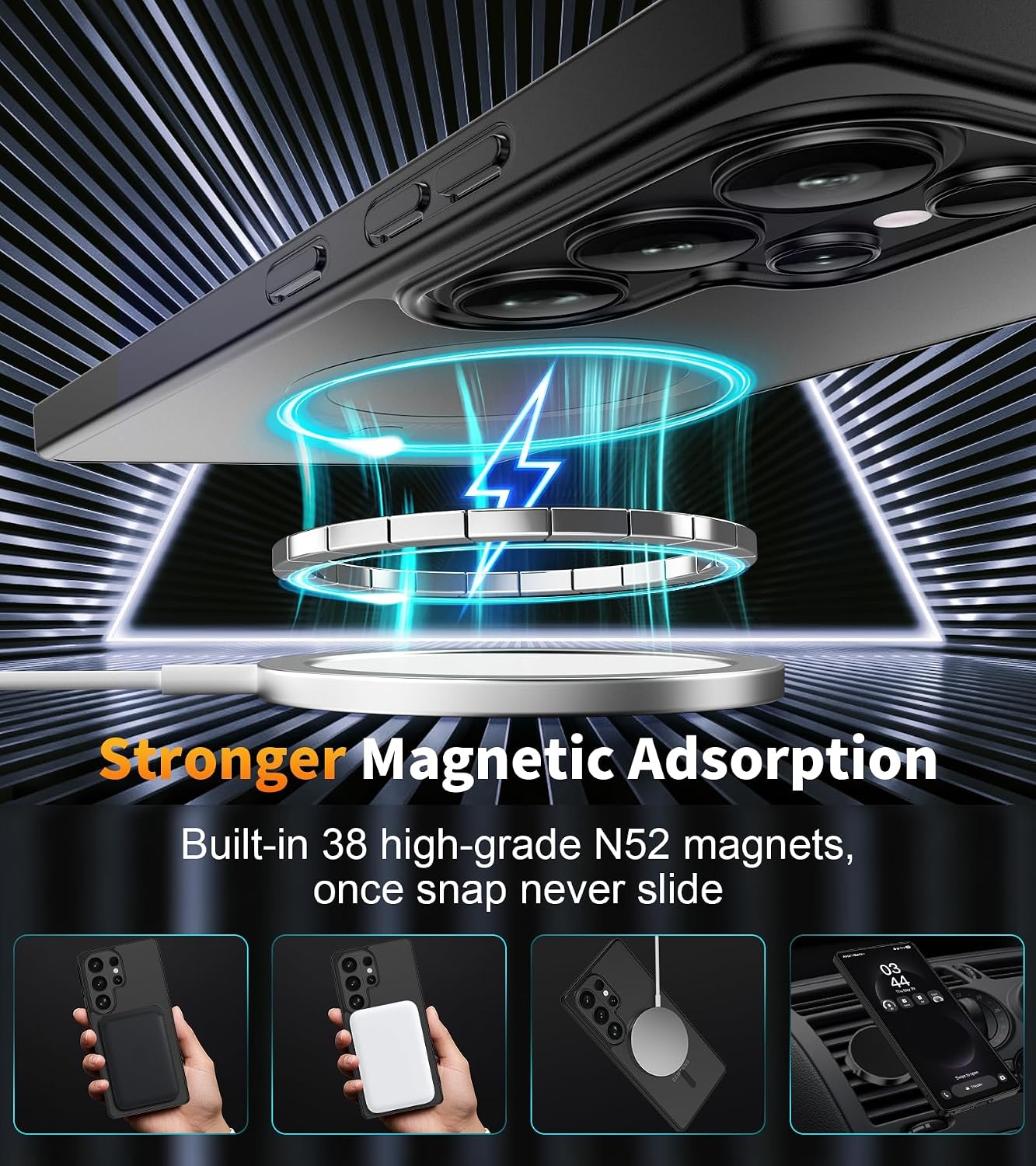 Detalle de YNMEacc Magnetic Case for Samsung Galaxy S26 Ultra with Screen & Lens Protectors (6.9"), MagSafe Compatible