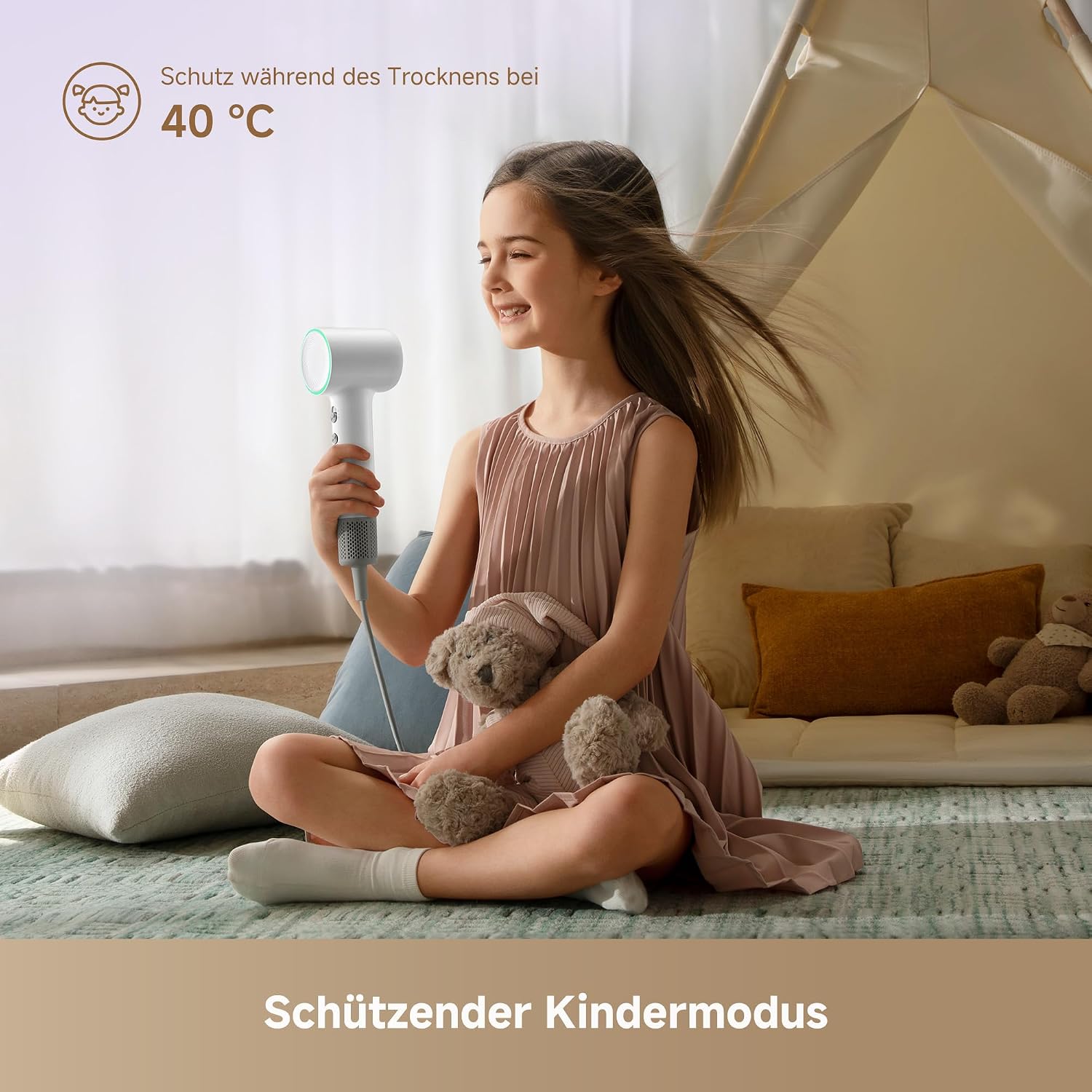 Thumbnail 5 de DREAME Mini-High-Speed-Haartrockner (270 g) – kompakt, 100.000 U/min, NTC-Temperaturregelung, 5 Modi