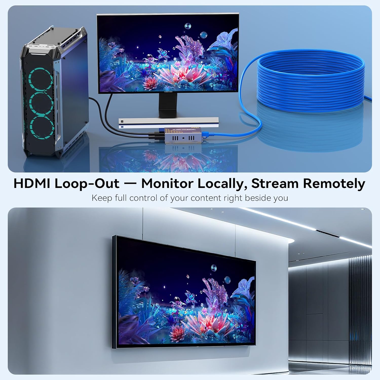 Thumbnail 6 de HDMI Extender 4K@30Hz 40m su Cat5e/6/7 con Loop Out, IR e Plug & Play