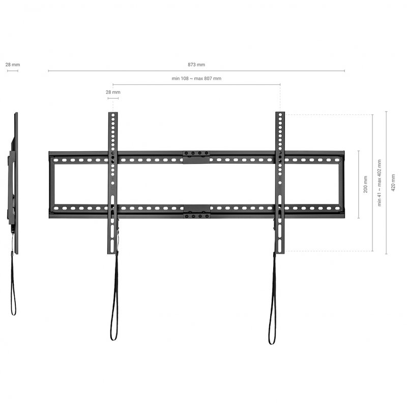 Detalle 2 de Aisens WT90F-119: Soporte de pared fijo para TV 37"-90" (VESA 800x400, 75 kg)