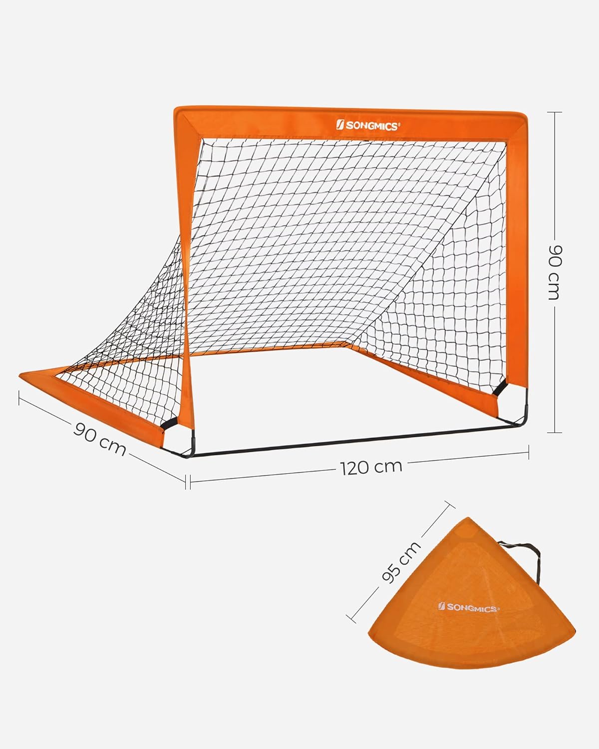Thumbnail 5 de SONGMICS set of 2 kids’ football goals (4 x 3FT foldable net) with quick assemble frame