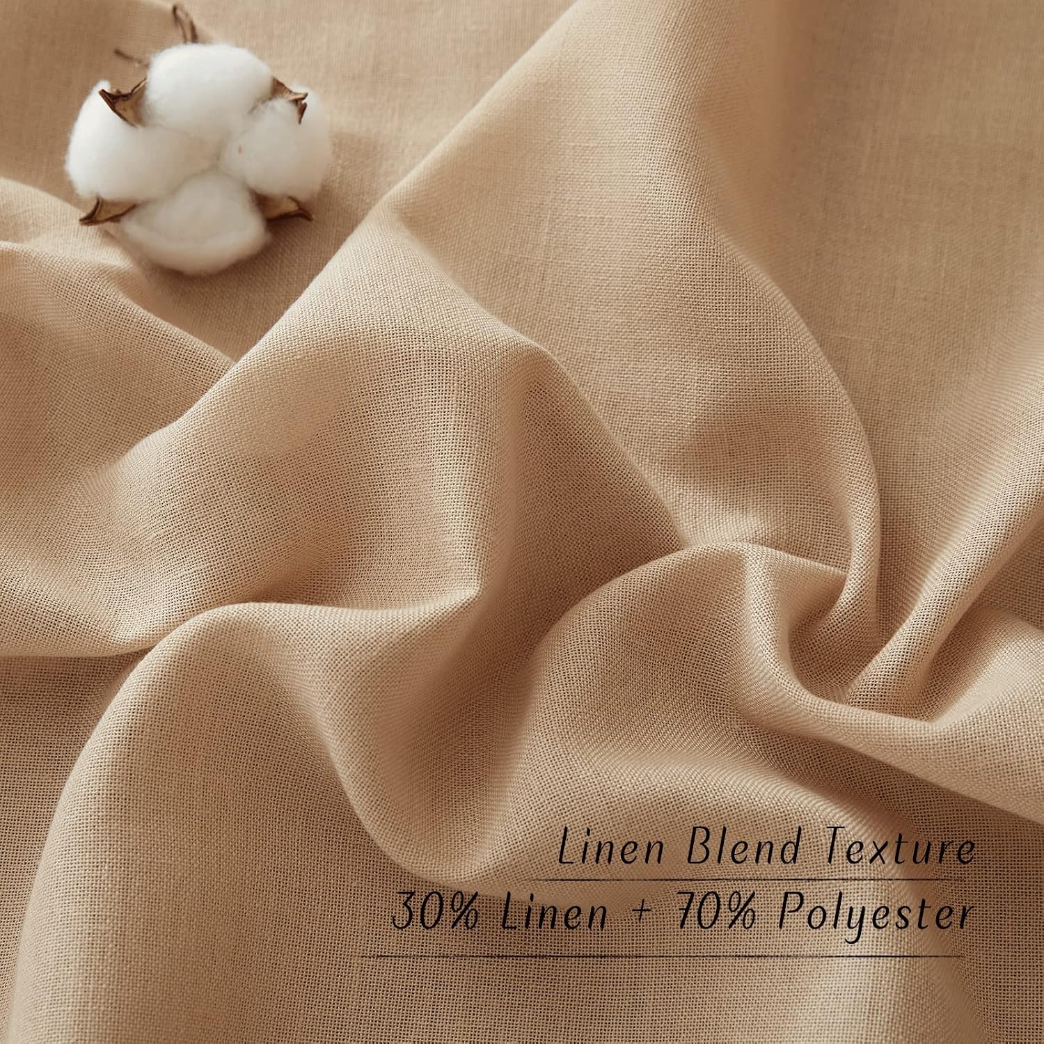 Detalle 2 de NICETOWN Linen Curtains, 30% Natural Linen