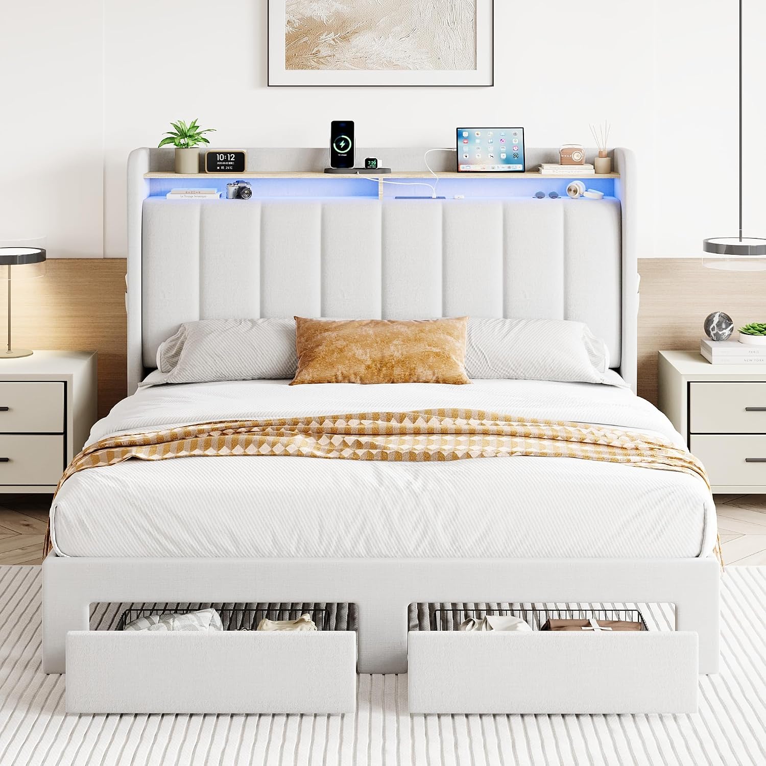 Detalle de SHA CERLIN Queen Bed Frame, Velvet