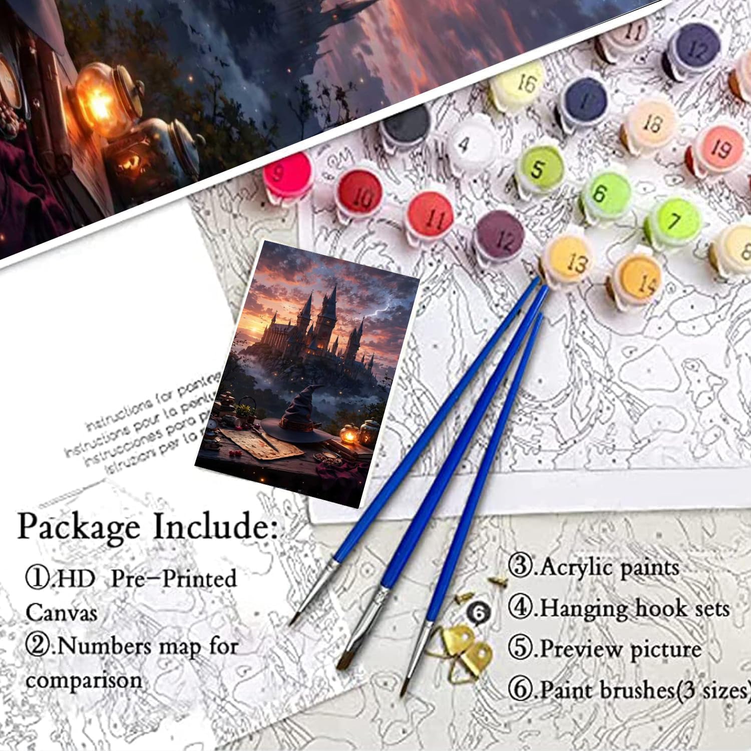 Detalle de Lonmo Art Malen nach Zahlen für Erwachsene (16x20 Zoll) – DIY Paint-by-Numbers mit Acrylfarbe