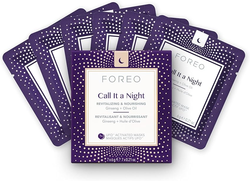 Detalle de FOREO UFO Call it a Night, mascarillas revitalizantes para piel 🌙
