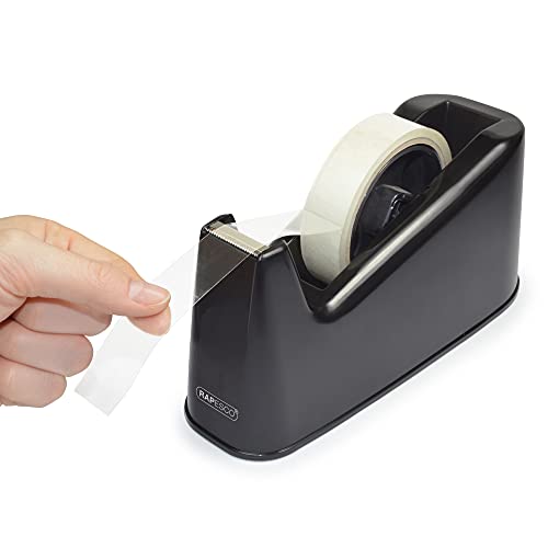 Detalle 2 de Rapesco 1540 Heavy Duty Tape Dispenser 500 with 2 Clear Tape Rolls – Black