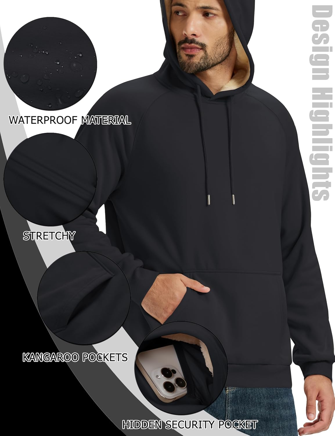 Detalle 2 de TACVASEN Sherpa Hoodie Fleece Lined