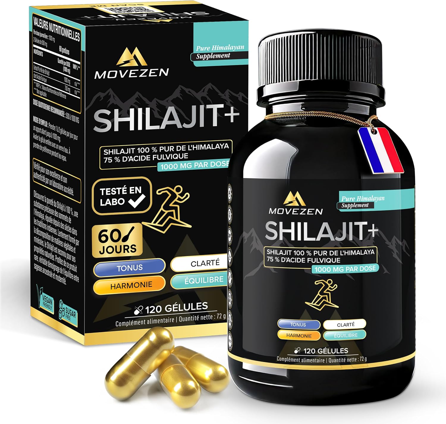 Detalle de Shilajit Pur 2500 mg gĂ©lules đ