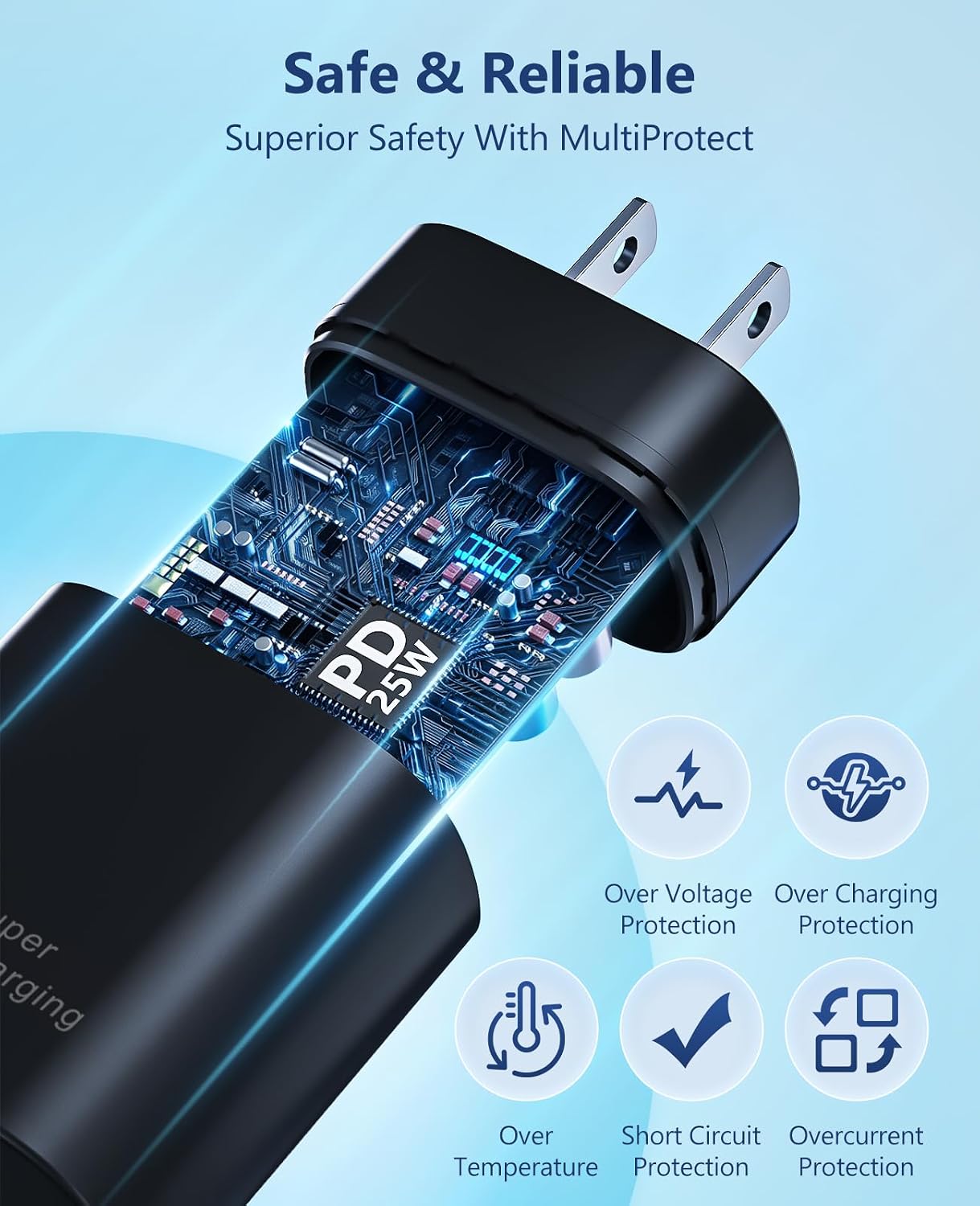 Detalle de ILOUYU K13 25W USB-C Charger 4-Pack with 6-Foot Cables