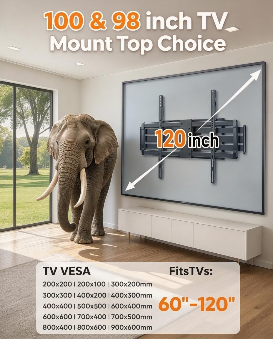 Detalle 2 de WHYFONE full-motion TV wall mount, 43-inch extension