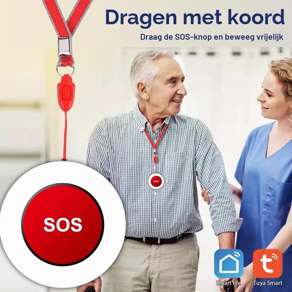 Thumbnail 1 de Wolf Guard SOS-W02 Tuya WiFi-noodknop met appmeldingen en halsketting
