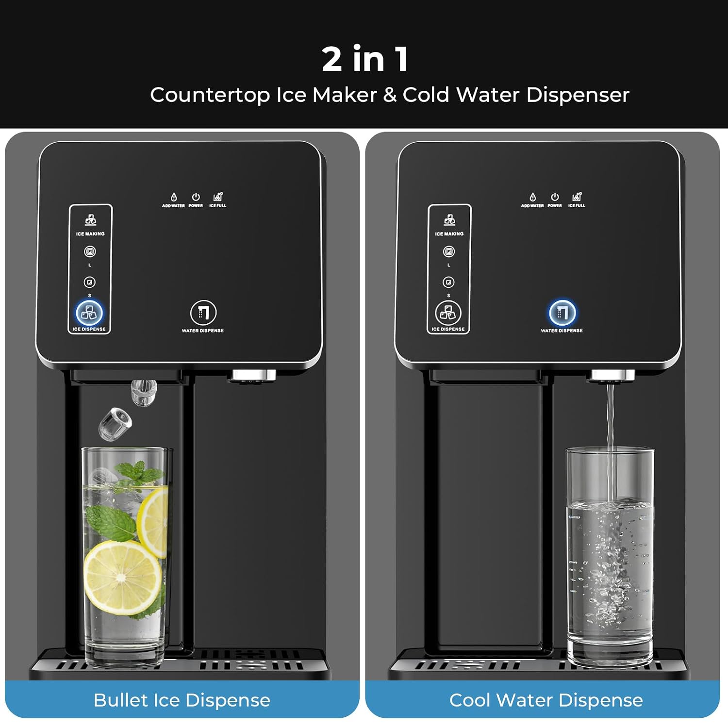 Thumbnail 1 de Antarctic Star HZBY-12 Countertop Ice Maker and Cold Water Dispenser, 2 Ice Sizes