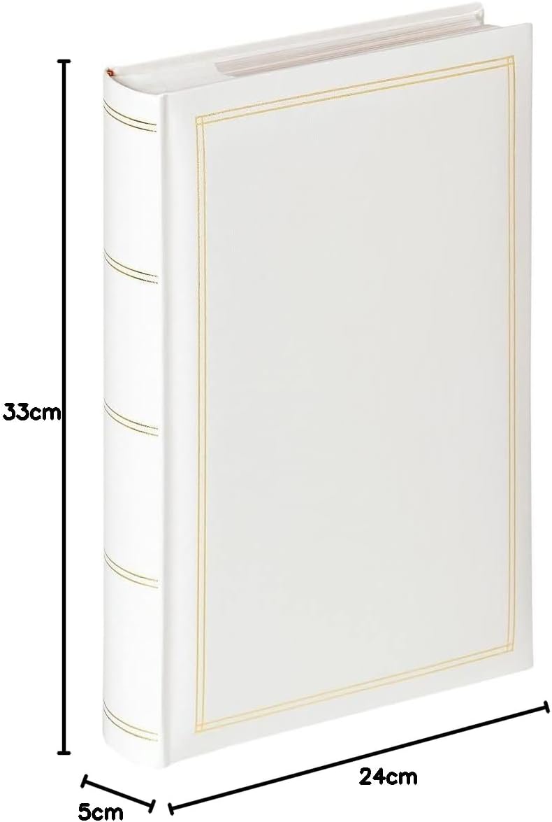 Detalle de Walther Design Album Photo Blanc 300 Photos 10 x 15 cm Memo Book Simili Cuir avec gaufrage, Monza ME-140-W