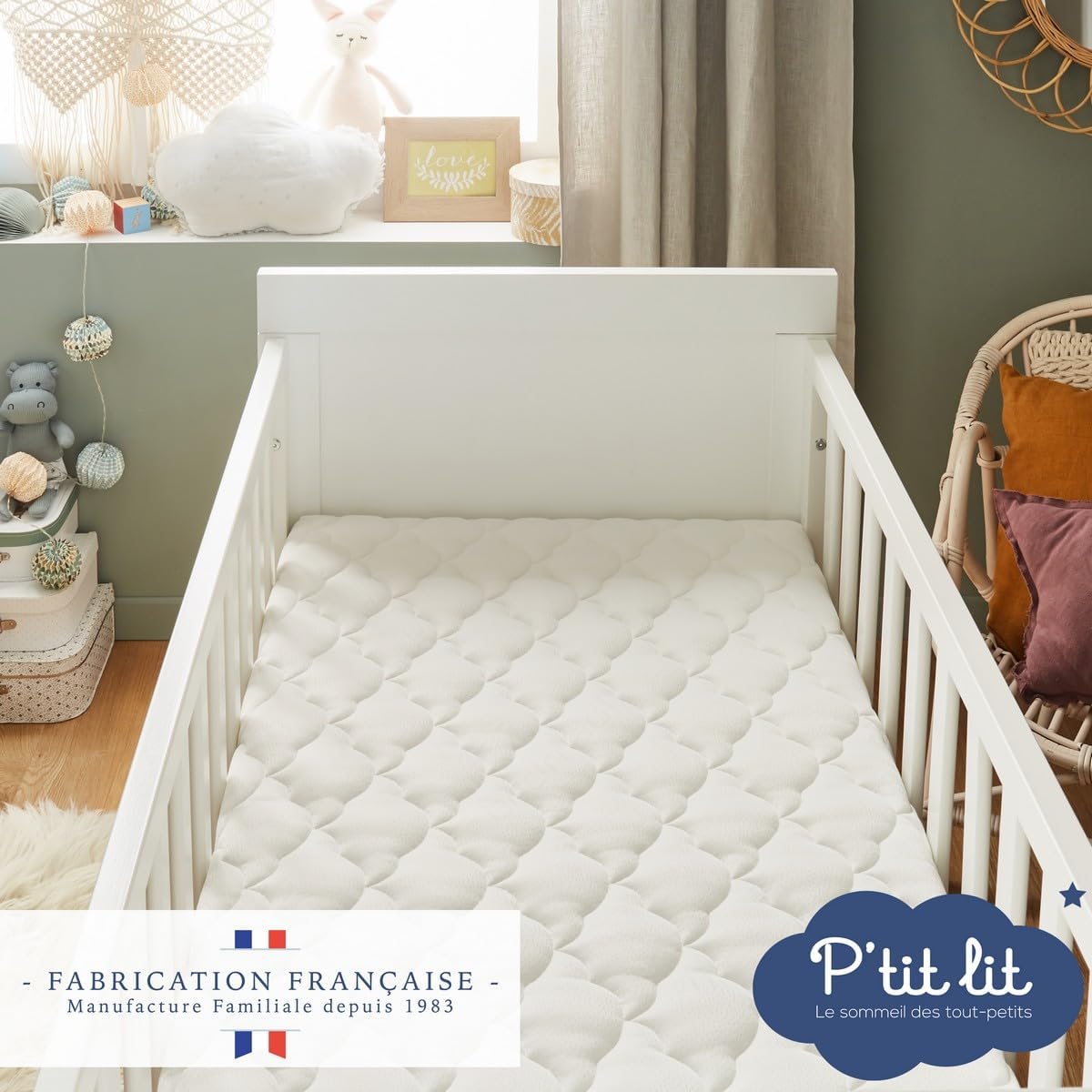 Thumbnail 5 de P'TIT LIT Matelas Bébé Bamboo 60x120 cm — Visco doux, déhoussable et fabrication Française
