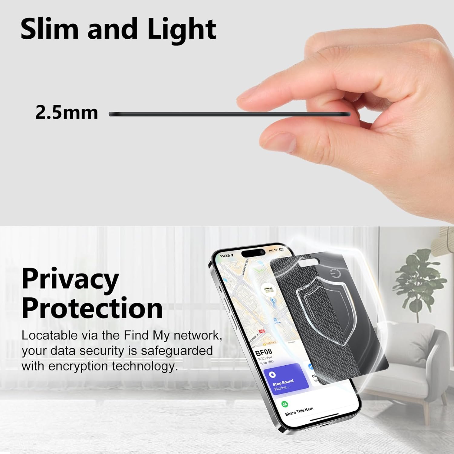 Detalle de Air Tracker Tag Wallet Tracker — Traceur Bluetooth Find My pour iOS