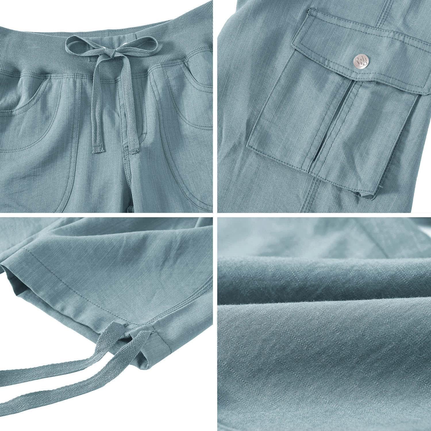 Thumbnail 4 de MoFiz Women's Relaxed-Fit Capri Pants: 3/4 Length Cargo Trousers for Everyday Comfort