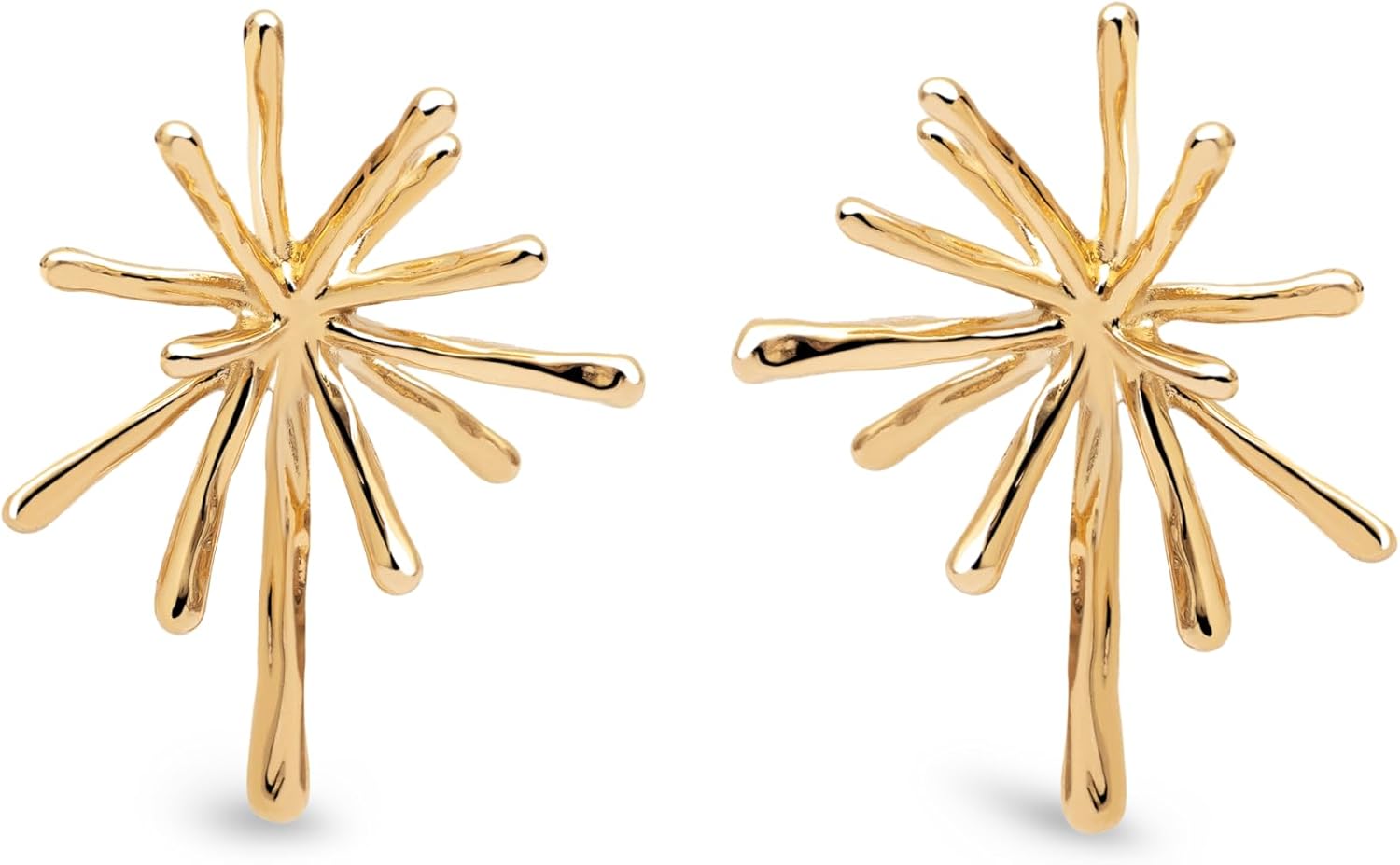 SINGULARU Orecchini Nova in acciaio con finitura oro 18Kt – Stella, chiusura in silicone