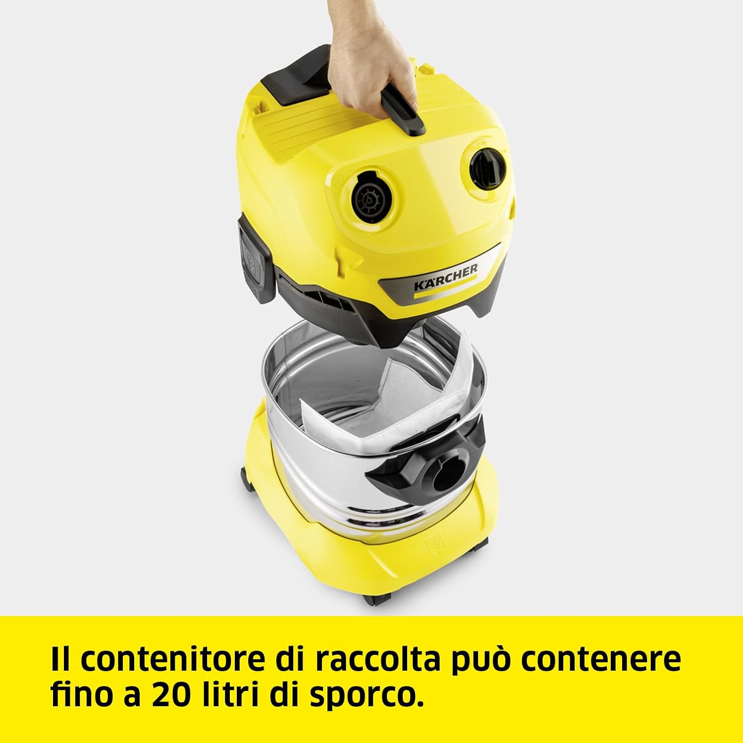 Thumbnail 5 de KÄRCHER WD 4 S: aspiratore solidi e liquidi da 1000 W con contenitore in acciaio da 20 l e funzione soffiante