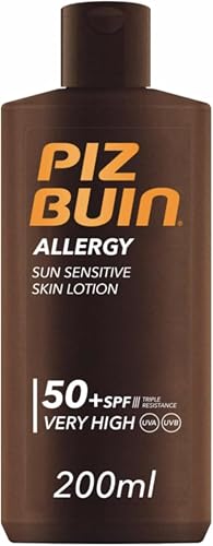 Detalle de PIZ BUIN Allergy Sun Sensitive Skin Lotion FPS 50 (200 ml) | protector solar corporal para pieles sensibles
