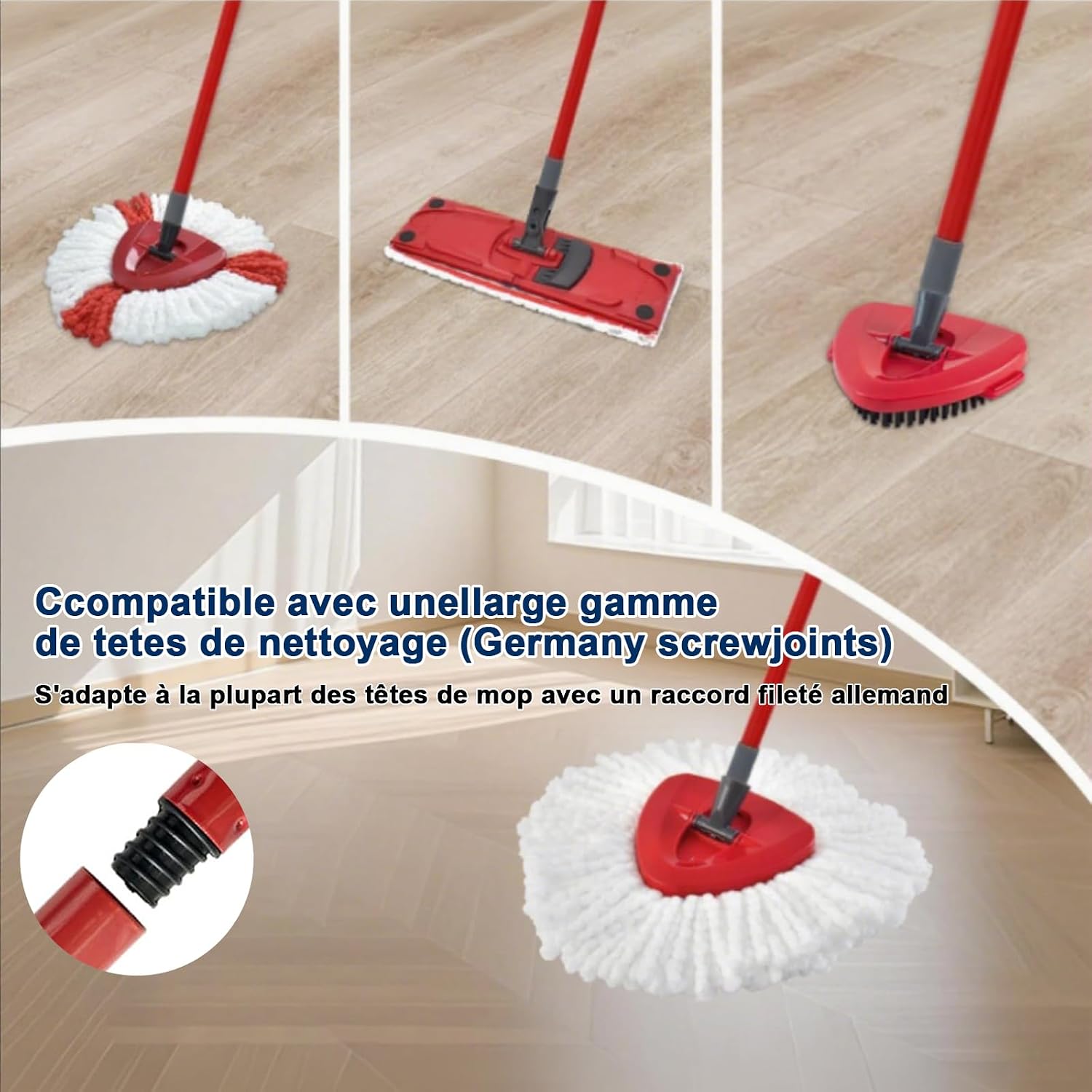 Detalle 1 de anyuan boy TBG04 vervangende dweilsteel, verstelbaar en vierdelig
