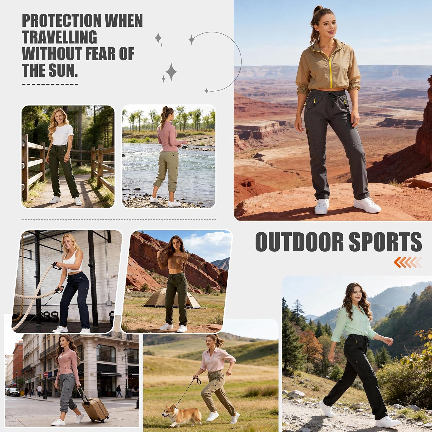 Thumbnail 6 de Toomett Women's Hiking Cargo Pants with UPF 50+, Quick-Dry Stretch Fabric